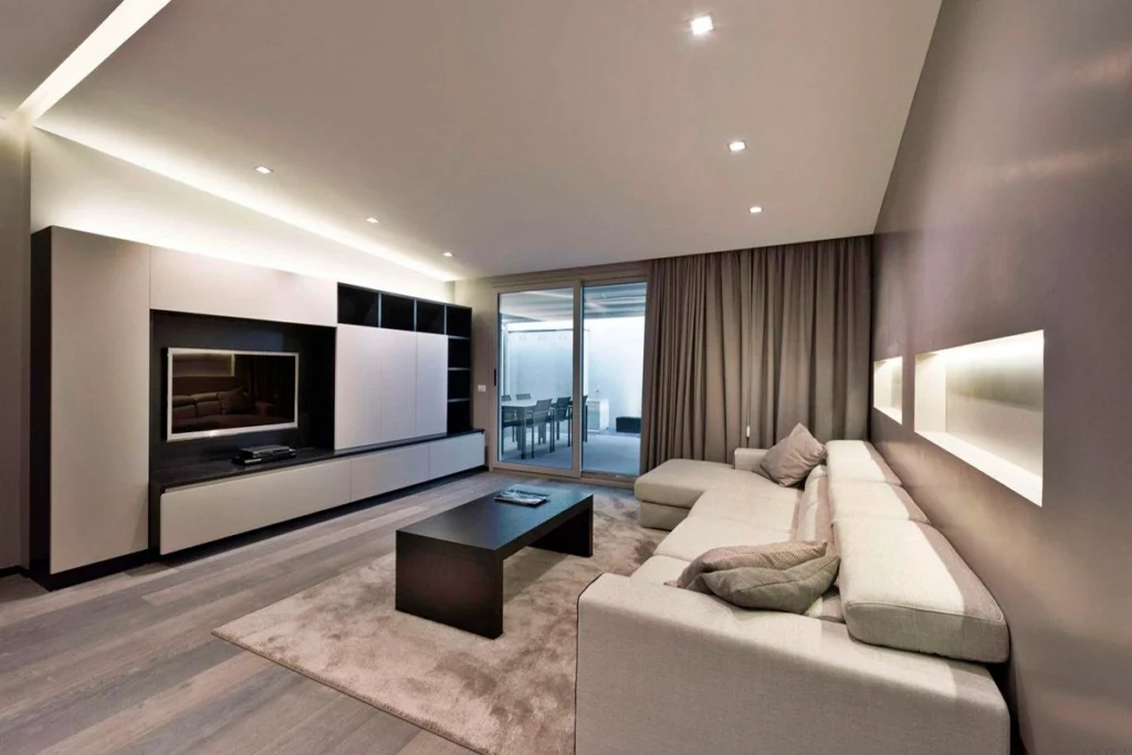 Modern apartment living room being renovated